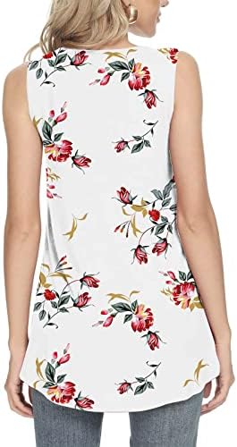 lcepcy feminina sem mangas plissadas camiseta frontal colher casual pescoço estampa floral elegante coletes de colete elegante