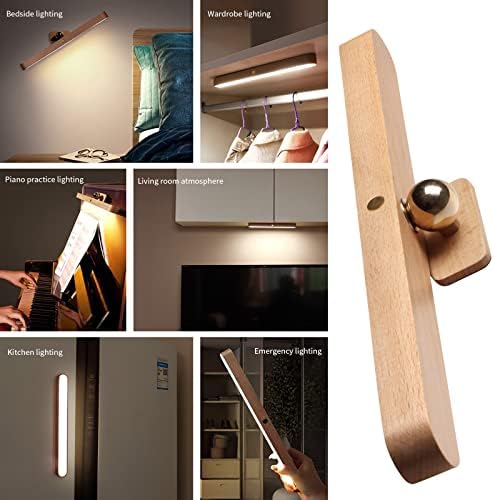 Luz de parede de madeira LED 360 ° Controle diminuível rotativo Luzes LED multiuso NL1