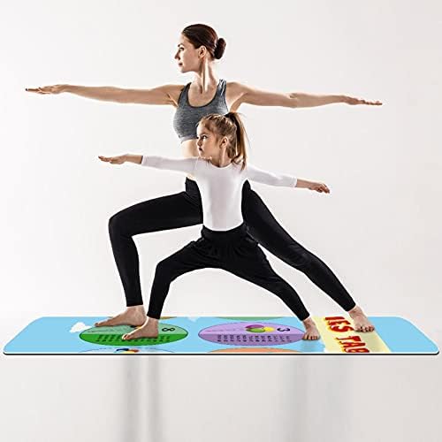 Yoga Mat Math Times Tables Sky Tema Eco Friendly Non Slip Fitness Exercition tapete para pilates e exercícios de piso