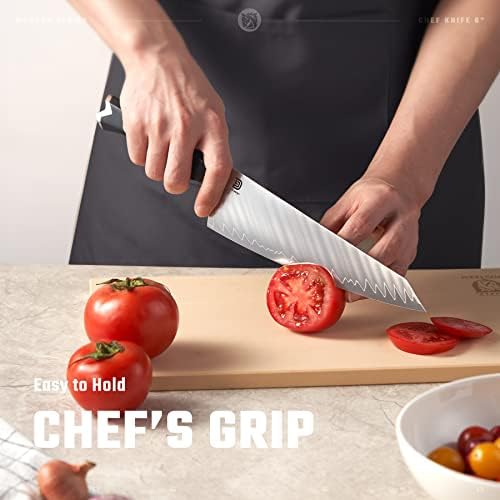 Vosteed Morgan Chef's Faca de 8 polegadas e faca Santoku 7 polegadas, conjunto de 2 facas para facas de faca de cozinha