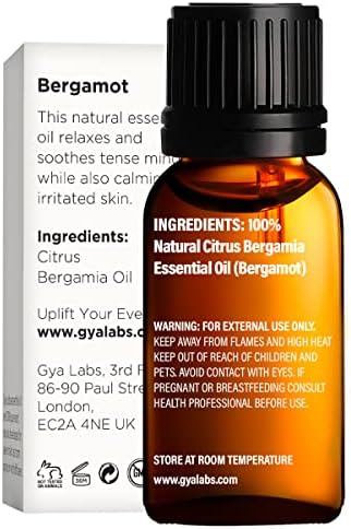 Óleo essencial de laranja para Óleo de difusor e bergamota para o conjunto de crescimento de cabelo - de óleos essenciais de grau terapêutico puro Conjunto - 2x10ml - Gya Labs