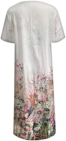 Vestidos de primavera feminina Botão solto verão 2022 Dress Vester Crewneck de manga curta vestidos casuais vestidos