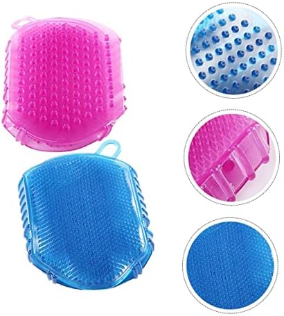 GLEAVI 2 PCs Dupla lacuna Meridian Brush Silicone Glove Glove de banho útil Brecha de banho Mates de silicone Esfoliar esfoliantes