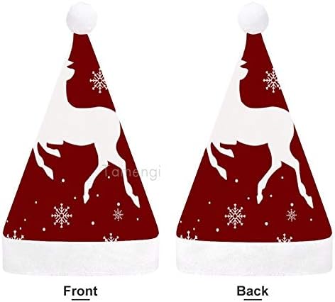 Chapéu de Papai Noel de Natal, Elk Snowflake Xmas Holiday Hat Hat for Adults, Unisex Comfort Christmas Hats para