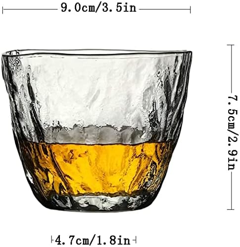 Copo de vinho 6,7 onças de vidro de uísque de cristal, adequado para uísque escocês, uísque de bourbon, vinho e bebidas de coquetel, uísque ou bebidas mistas bebendo copos de uísque