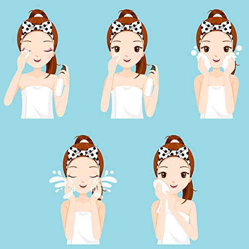 Jexine 24 peças Maquiagem facial Bandas de cabeça Spa Bandeira de cabeceira em massa Bandada de cabelos arco -de -cabeças fofos e luxuosos com sacolas de presente para mulheres
