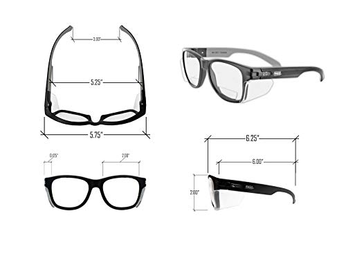 Magid Gemstone Y50 Desempenho óculos de segurança anti-capa com escudos laterais, dioptria 1.5, lentes de policarbonato resistentes a arranhões, 1 par