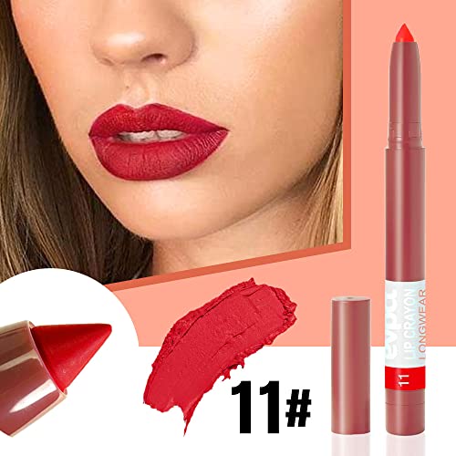 Bingbrush 3 Cores Crayon Matte Longwear Lipstick Pack Conjunto, hidrato lipliner liso com giz de lábio Lip Ultimate Browen para maquiagem