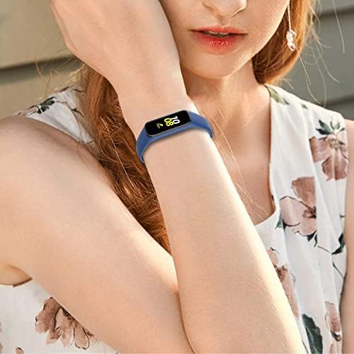 Gheper Bands Compatível com Samsung Galaxy Fit E Sm-R375 Smartwatch Soft Silicone Substituição Bandas de fitness Sports para homens, 3pcs