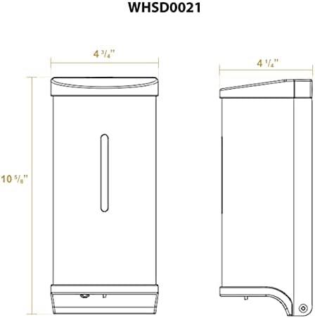 Soaphaus WHSD0021 Dispensador de sabão sem toque, aço inoxidável