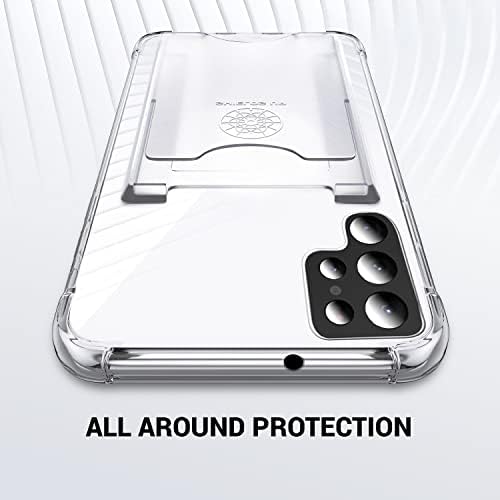 Escudos para o Galaxy S22 Ultra Caso, Samsung S22 Caso Ultra, caixa de carteira minimalista com suporte de cartão, Tampa