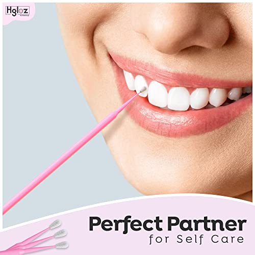 HGLOZ MicroSwabs para extensões de cílios Pacote de 500 em rosa-2 mm Micro aplicativo Micro Aplicador com varinhas de microfibra-Adequado