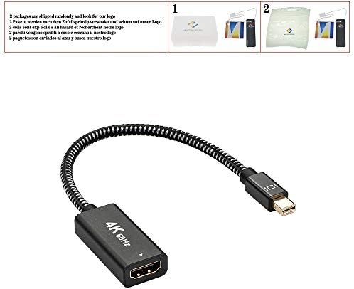 4K@60HZ Mini DisplayPort DP Male para HDMI 2.0 Adaptador de cabo feminino Conversor de porta de exibição para exibição de projetor,