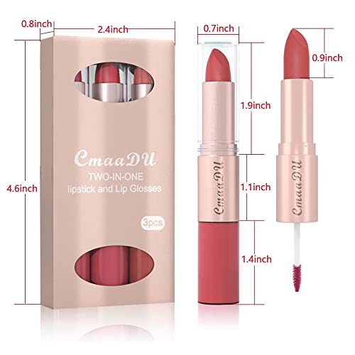 Evpct 2 em 1 Vinho Red Mauve Nude Pink Brown Matte Lipstick e Longo During Smudge Proof Liquid Lip Lip Gloss Stain