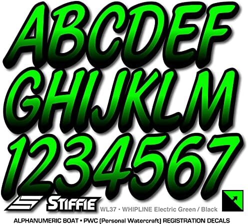 Riftie whipline elétrico verde/preto preto 3 DOT Decalk Kit Números de registro