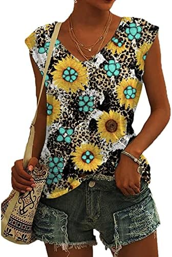 Blouses e tops femininos impressão feminina de moda vasta v pesco -pescoço top sum verão básico de manga curta camisa de top tesouras