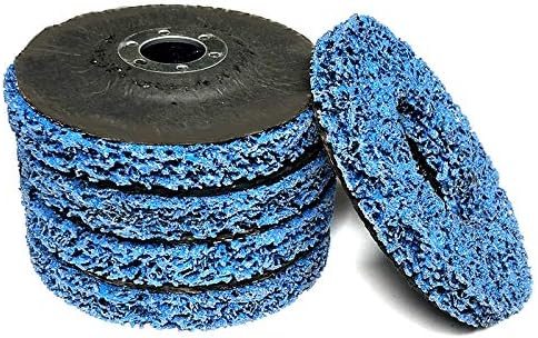 Xucus 5pcs azul 115 mm Rodas de tira poli de tinta Remoção de ferrugem Discos de grade de ângulo limpo para o ângulo -