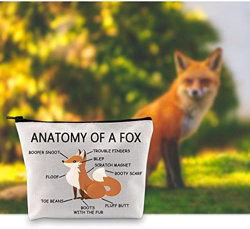 G2TUP Fox Amante Presente Anatomia de uma bolsa de maquiagem Fox Proprietário de raposa bolsa cosmética Bolsa de fã de
