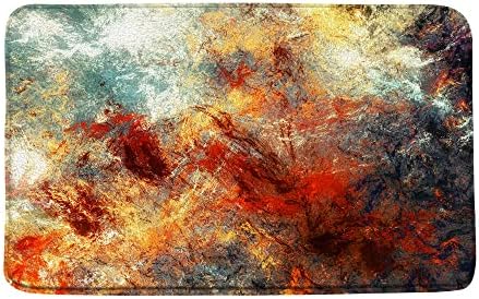 Kkiayy pintura abstrata banheira tapete laranja largura brilhante textura de mármore artístico colorido pintura a óleo futurista