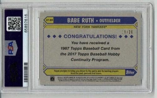 2017 Topps Silver Pack Promo Red 87 -Br Babe Ruth Card Yankees LE 15/20 PSA 10 - Cartões de beisebol com lajes