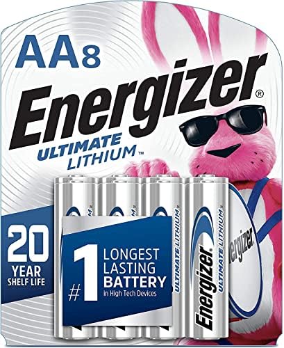 Energizer Ultimate Lítio AA Baterias e baterias AAA, 8 Double A e 8 Triple A Batteries Combo Pack, 16 contagem