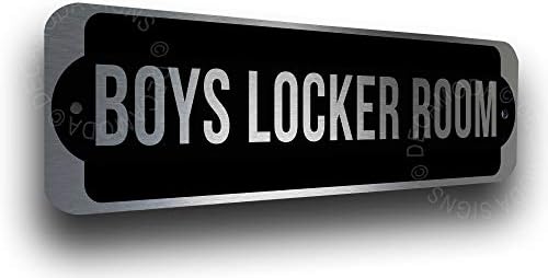 Deca Moda Boys Locker Room Sinal, sinais de negócios, placas de porta, placas de vestiários, vestiário de meninos, acabamento