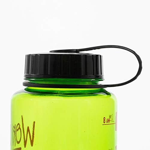 Lock & Lock Sports Bottle With Time Markers BPA Free Durable Tritan Plastic for Gym Office ou ao ar livre, 1 litro, verde