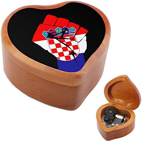 Punho Croácia Croácia Caixa de Música Caixa de Música Vintage Coração de Coração Musical Toys Decorações de Presentes