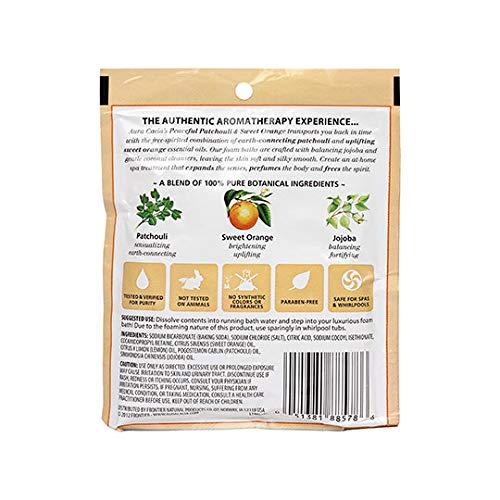 Aura Cacia Patchouli pacífica e banheira de espuma de aromaterapia laranja doce | 2,5 oz. Pacote