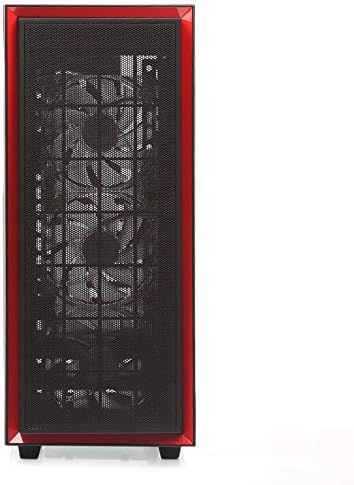 Silverstone SST-RL06BR-PRO-Linha vermelha Midi Tower ATX Gaming Computer Case, desempenho silencioso de fluxo de ar,