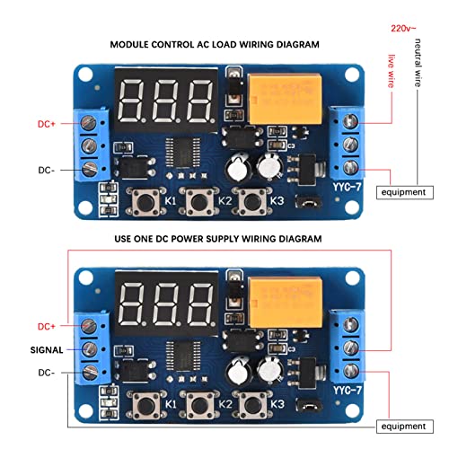 Módulo do timer, módulo de relé do timer, Ciclo ajustável do tempo de controle do tempo do relé de tempo de atraso do interruptor do módulo Circuito de controle de tubo duplo 3V, controles