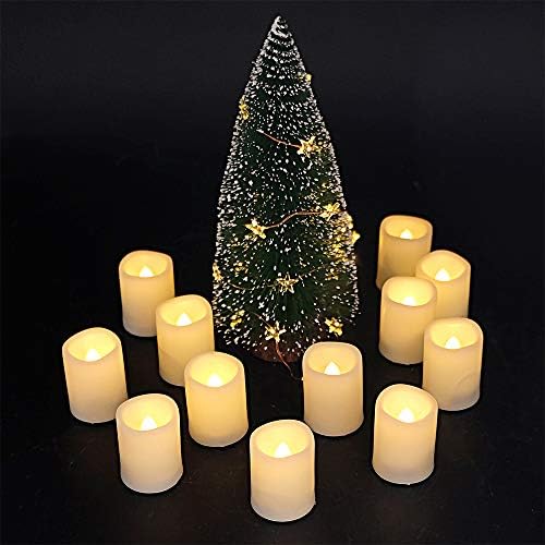 DROMANCE sem flicking sem chamas liderou velas votivas com bateria de tealights, operação de bateria incluída, luz branca quente de 1,5 x 2 polegadas de 6 para decoração de Natal