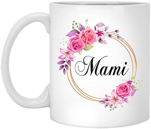Gavinsdesigns Mami Flor Novelty FFFEE CUSCO PRESENTE PARA O Dia das Mães - Mami Pink Flowers On Gold Frame - New Mami