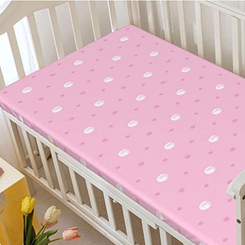 Polinhas rosa com tema Mini lençóis de berço, lençóis portáteis de mini berço lençóis macios e respiráveis ​​para bebês para meninos meninas, 24 “x38“, bebê rosa de bebê