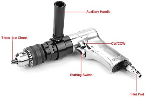 CW/CCW Ferramenta de broca pneumática Tipo de pistola de fenda sem fio Pistola de fenda 1/2 chunk 900rpm 0,62mpa para produção de