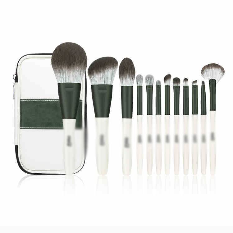 Conjunto sxnbh de 12 pincéis de maquiagem conjunto completo de escovas de pó soltas escovas de sombra para os olhos