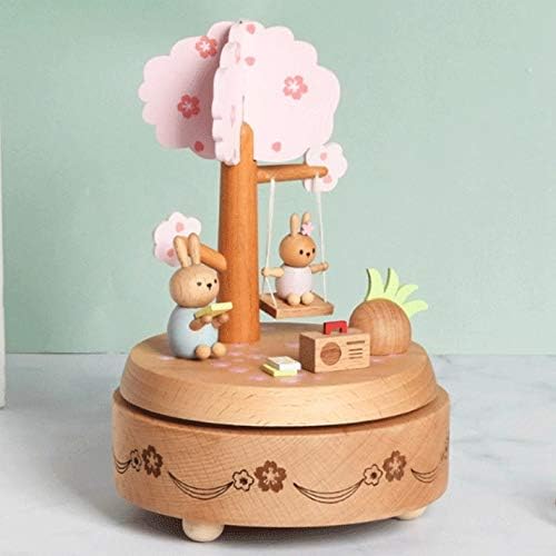 Zhyh Pink Sakura Bunny Box Box Annody Gift Student Music Box