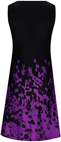 Vestido casual de moda redonda de pescoço para mulheres estampas florais vestido de brechas de verão boho uma linha swing swaly fluly tank vestidos de tanque