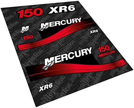 411 Decalques Substituição de pós -venda para Mercury 150 XR6 Conjunto de decalque externo
