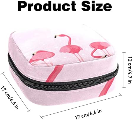 Bolsa de época, bolsa de armazenamento de guardanapo sanitário, bolsa de época, bolsa de maquiagem de viagem, flamingo