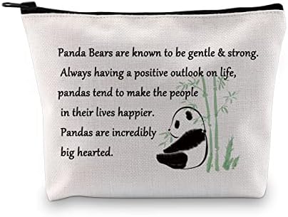Mnigiu panda bolsa de maquiagem cosmética panda amante presente ursos panda são conhecidos por serem gentis e fortes panda inspirada