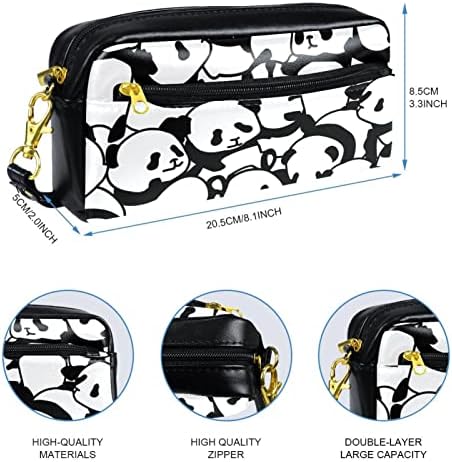 Bolsa de maquiagem tbouobt bolsa de bolsa cosmética bolsa bolsa com zíper, animal preto branco panda