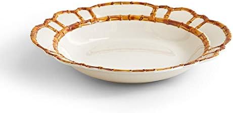 Companhia de Bamboo Touch Touch Serving/Centerpiece Bowl com design de aro de bambu