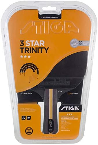 Stiga Trinity 3 estrelas tênis de tênis Bat, preto/vermelho