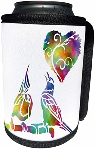 3drose Love Song Birds- Tie Dye Song Birds and Swirly Heart - Lan mais fria