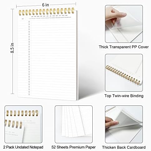 Regolden-Book para fazer listar o bloco de notas e o planejador em espiral, rastreador de tarefas diárias com notebooks amplos, fabricante