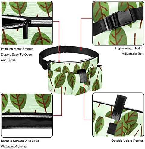 Folhas verdes de folhagem Pattern Organizer Pocket Aclitment para correia da ferramenta | Suporte de ferramenta durável e compacto