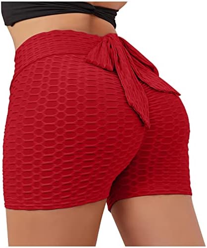 Back shorts para trás para mulheres texturizadas de textura de buttão shorts altos cintura anticelulite shorts de ioga de scrunch