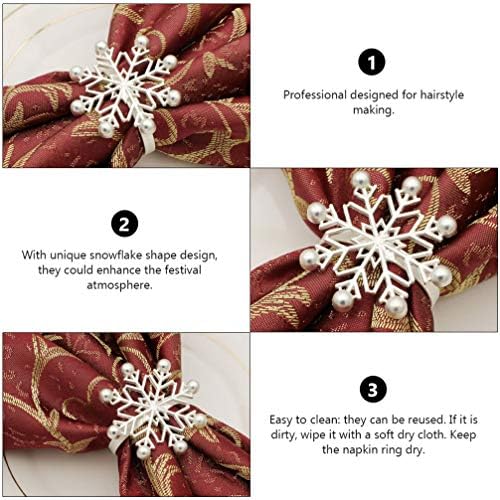 Decoração de Natal de Bestoyard 4pcs Snowflake Napkin Rings Christmas Rings de guardana