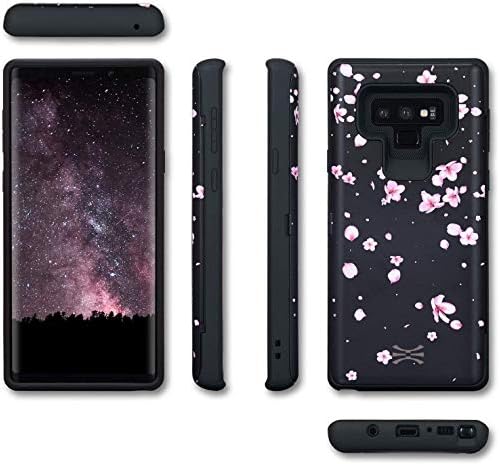 Toru CX Pro Case para Galaxy Note 9, com suporte para cartão | Tampa de proteção esbelta com cartões de crédito ocultos Carteira Flip Slot Compartment Kickstand | Inclua espelho, cinta, adaptador USB - flores